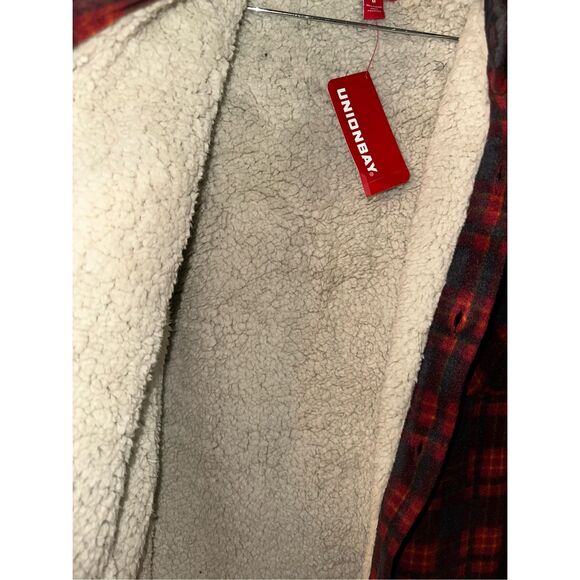 Union Bay Shacket button up long sleeve Sherpa Men’s size medium plaid jacket s - Picture 3 of 7